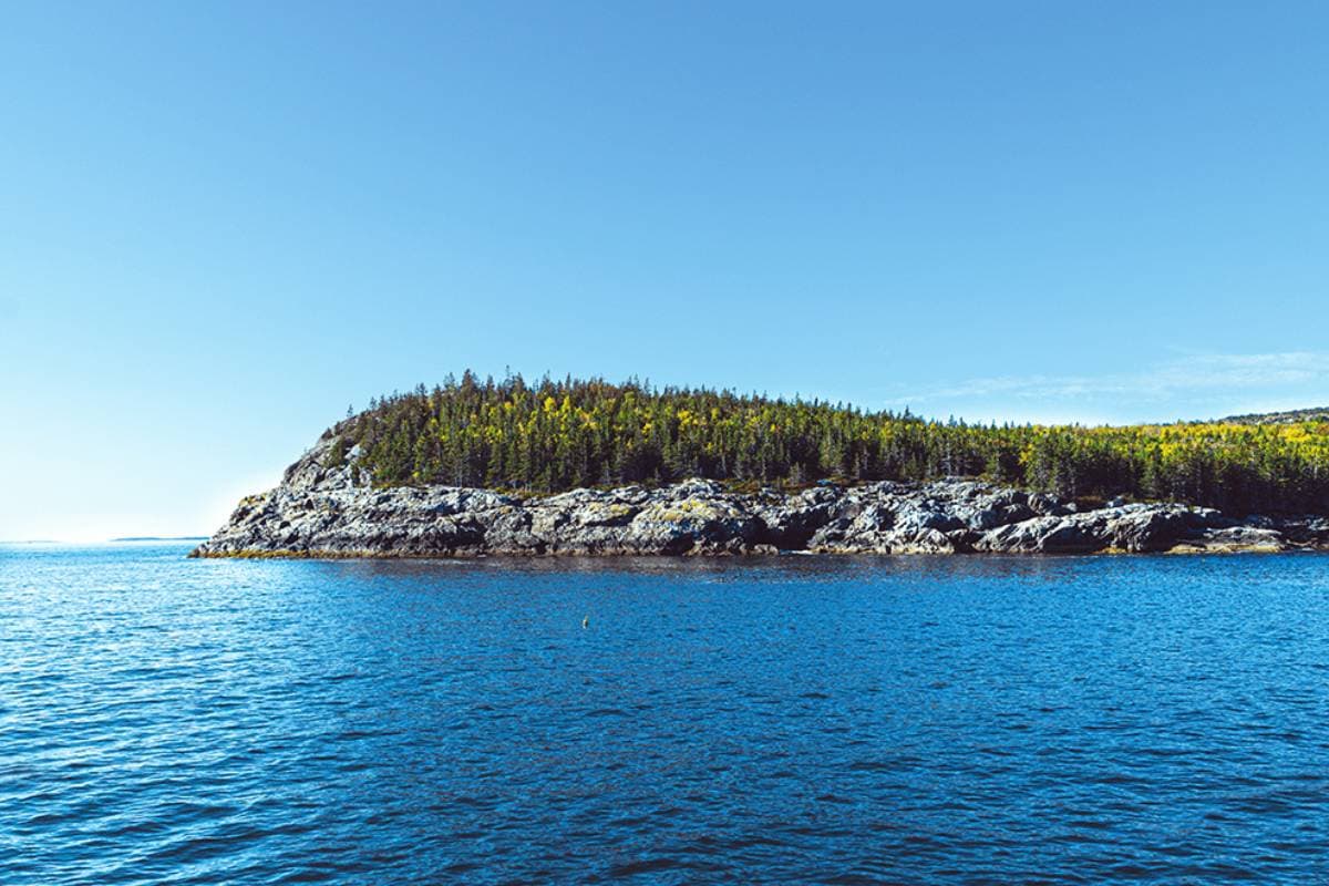 Sea with land in the middle