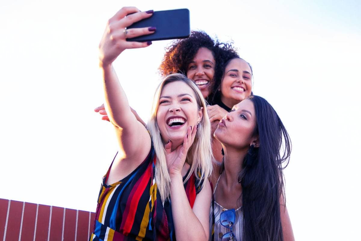 People taking a selfie