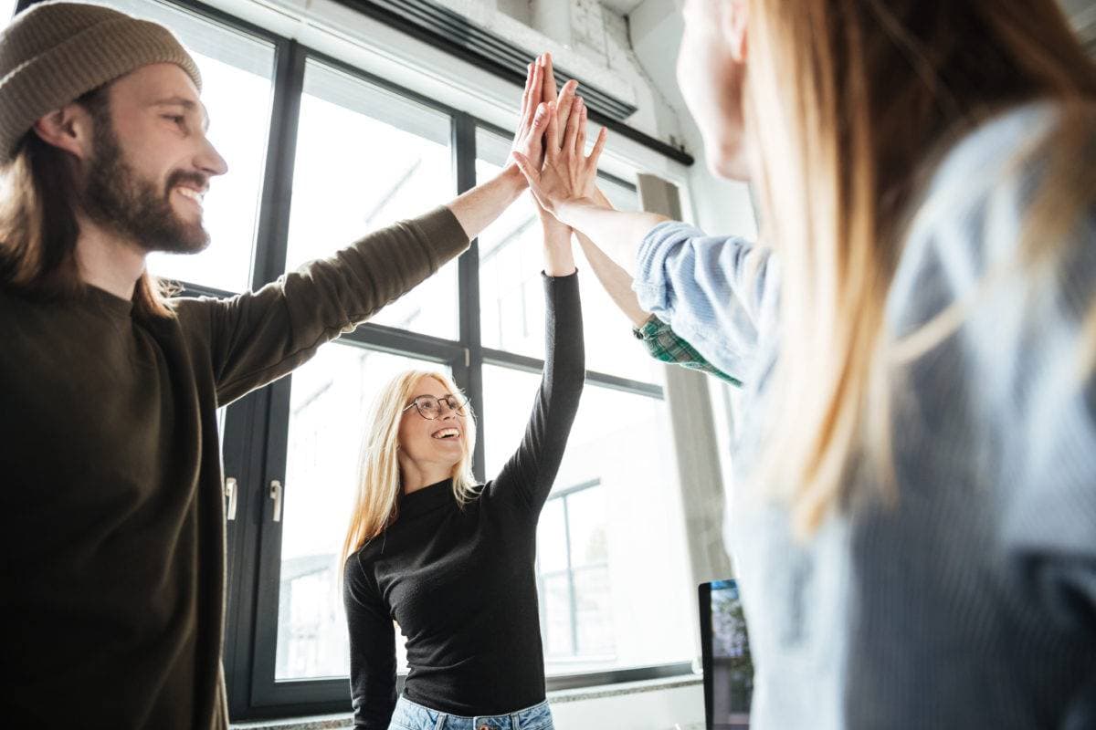 Group high five